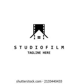 Diseñar el vector del logotipo del estudio de película. ilustración sobre fondo blanco.