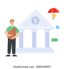 A design of financial institute, bank flat illustration design 