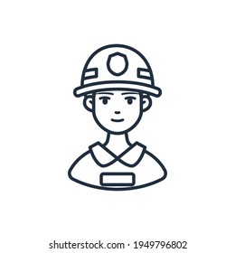 The design of the firefighters people outline icon pack vector illustration, this vector is suitable for icons, logos, illustrations, stickers, books, covers, etc.
