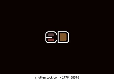 Design of first name "Ed" in a contemporary design with san serif modern font and color accents in java browns.