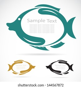 The design of the fish on white background