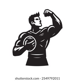 design a fitness Gym logo of a silhouette vector design