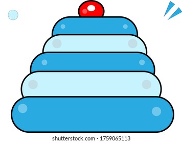 Design A Five Layer Cake On A White Background