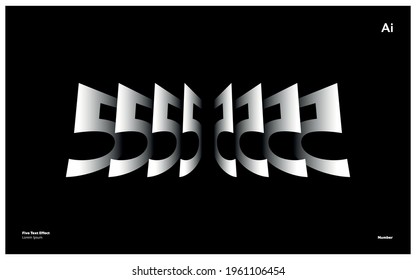 design in five numbers with shading technique