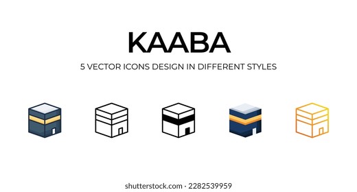 Kaaba�Icon Design in Five style with Editable Stroke. Line, Solid, Flat Line, Duo Tone Color, and Color Gradient Line. Suitable for Web Page, Mobile App, UI, UX and GUI design.