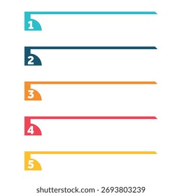 Diseñe un planificador paso a paso de cinco pasos o una lista numerada en colores modernos.