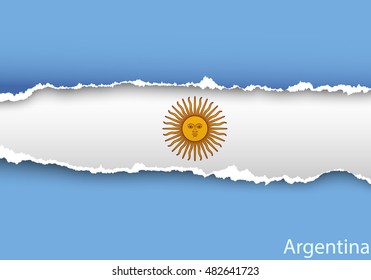 design flag argentina from torn papers with shadows
