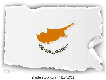 design flag cyprus from torn papers with shadows