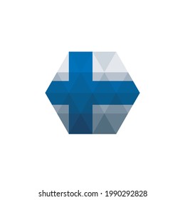 design flag Finland hexagon vector