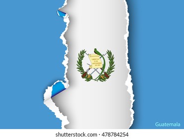 design flag guatemala from torn papers with shadows