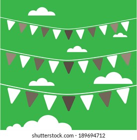 Design of flag hanging. vector / illustration