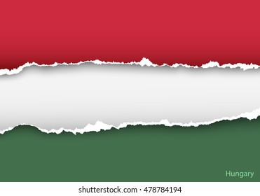 design flag hungary from torn papers with shadows
