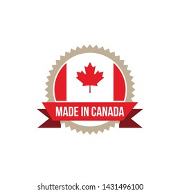 design flag icon Made in Canada vector template