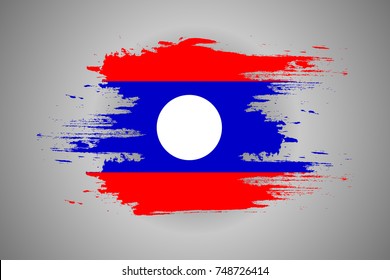 design flag of laos country with texture paint,