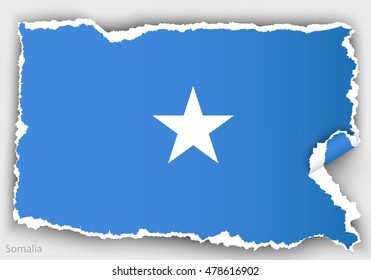 design flag somalia from torn papers with shadows