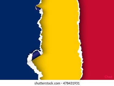 design flag from torn papers with shadows