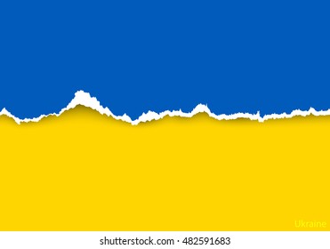 design flag ukraine  from torn papers with shadows