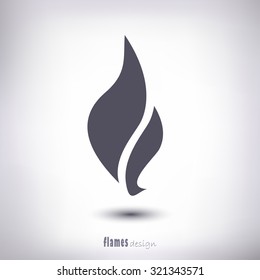 Design flame as a symbol of a shadow on a gray background