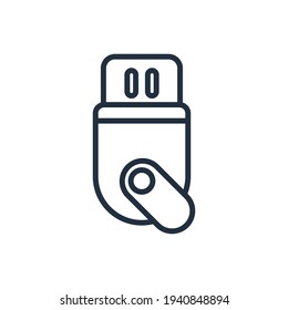The design of the flashdisk stationery outline icon vector illustration, this vector is suitable for icons, logos, illustrations, stickers, books, covers, etc.
