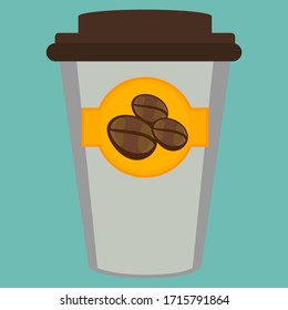 
Diseñar granos de café planos y botellas.ilustración de una taza de café o una botella.