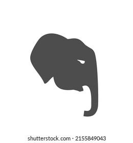 Design Of Flat Elephant Face Icon