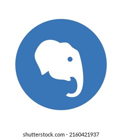 Design Of Flat Elephant Face Icon