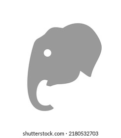 Design Of Flat Elephant Face Icon