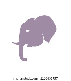 Design of flat elephant face icon