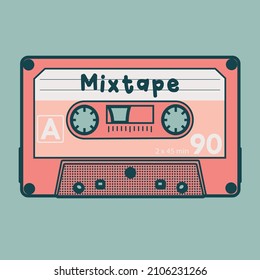 design flat illustration vintage cassette