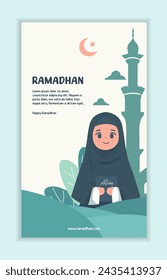 design flat Ramadan social media stories for promotion. vector illustration