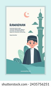 design flat Ramadan social media stories for promotion. vector illustration