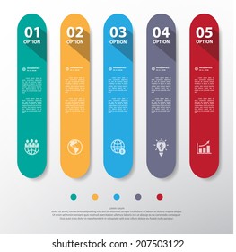 Design flat shadow number banners /graphic or website 