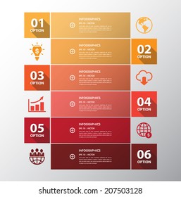 Design flat shadow number banners timeline/graphic or website 