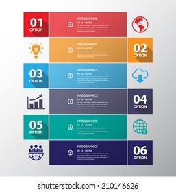 Design flat shadow number banners timeline/graphic or website