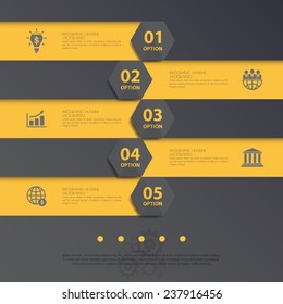 Design flat shadow step number banners /graphic or website. Vector/illustration.