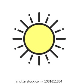Design of flat sun icon