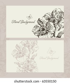 Design with floral background