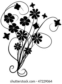 Design floral brush. Vector illustration.