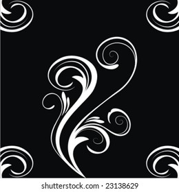design floral element on black background