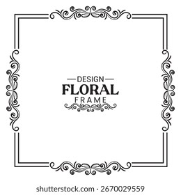 Vector floral del ornamento del marco del diseño