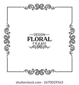 vetor de ornamento de quadro floral de design