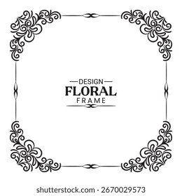 Vector floral del ornamento del marco del diseño