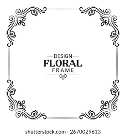 design floral frame ornament vector