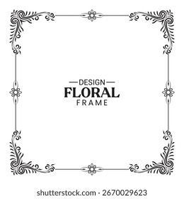 Vector floral del ornamento del marco del diseño