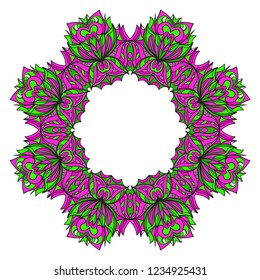 Design with Floral frame pattern and ornaments. Vector illustatration