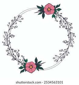 Design floral frame template vector