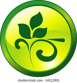 Design floral green button