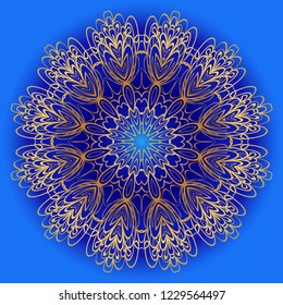 Design with floral mandala ornament. Vector illustration. for coloring book, greeting card, invitation, tattoo. Anti-stress therapy pattern