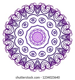 Design with floral mandala ornament. Vector illustration. for coloring book, greeting card, invitation, tattoo. Anti-stress therapy pattern