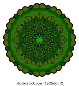 Design with floral mandala ornament. Vector illustration. for coloring book, greeting card, invitation, tattoo. Anti-stress therapy pattern